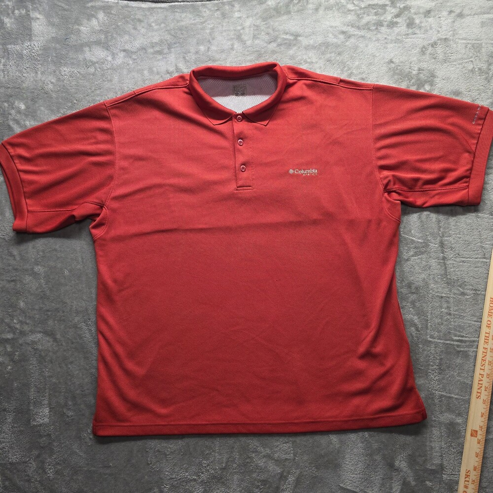 Columbia PFG Polo Shirt Men’s Size XL Red Omni-Shade 3 Button Vented S/S